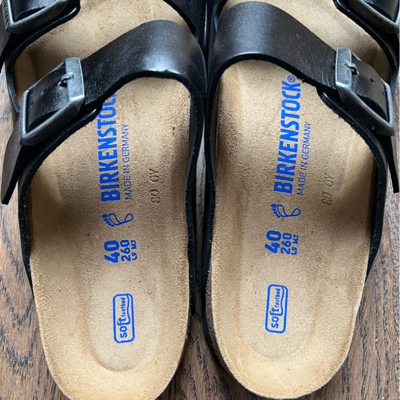BRAND NEW IN BOX Birkenstock Arizona Amalfi Black Leather Size 40 Regular Fit - Picture 2 of 5
